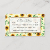 Sunny Neon Pastel Yellow Sunflower Pattern Visitekaartje (Achterkant)