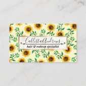 Sunny Neon Pastel Yellow Sunflower Pattern Visitekaartje (Voorkant)