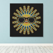 Sunny Nerd Glasses + je rug. en ideeën Canvas Afdruk (Insitu (Houten vloer))