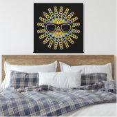 Sunny Nerd Glasses + je rug. en ideeën Canvas Afdruk (Insitu (Slaapkamer))