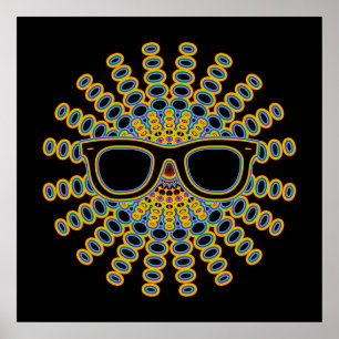 Sunny Nerd Glasses + je rug. en ideeën Poster
