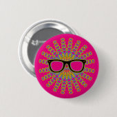Sunny Nerd Glasses + je rug. en ideeën Ronde Button 5,7 Cm (Voorkant /achterkant)