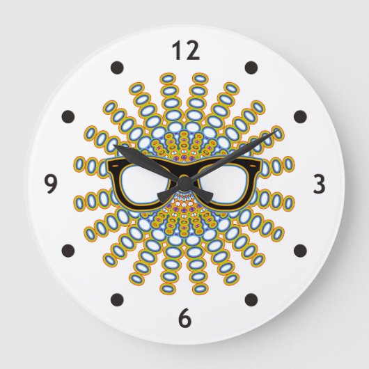 Sunny Nerd Glasses + your backgr. & ideas Grote Klok (Voorkant)