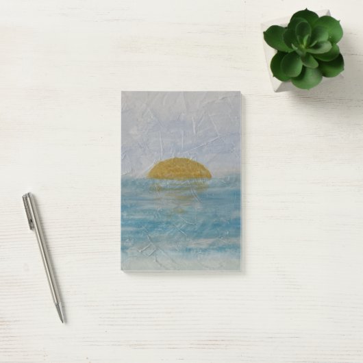 Sunny Ocean Waterverf Post merkt op Post-it® Notes (Kantoor)