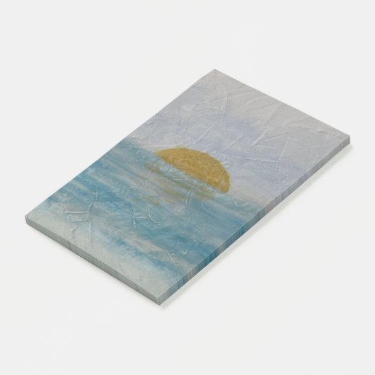 Sunny Ocean Waterverf Post merkt op Post-it® Notes (Schuin)