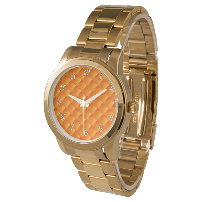Sunny Oranje  Mannen Watch Horloge (Gekanteld)