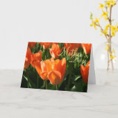 Sunny Oranje Tulpen Moederdag Wenskaart Kaart (Gele Bloem)
