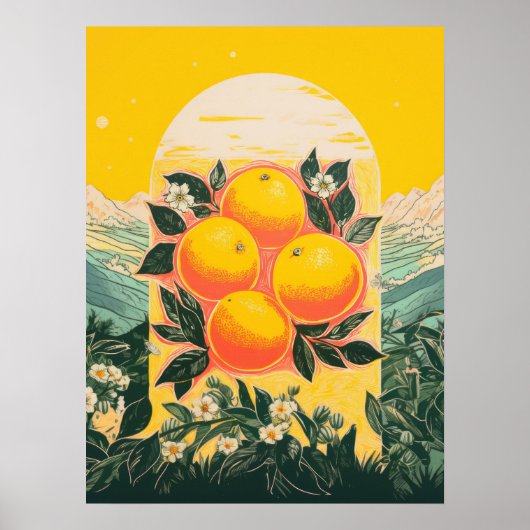 Sunny Orchard Elegance Poster (Voorkant)