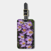 Sunny Paarse Crocuses Bagagelabel (Voorkant verticaal)