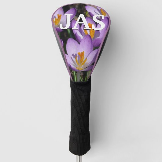 Sunny Paarse Crocuses Golfheadcover (Voorkant)