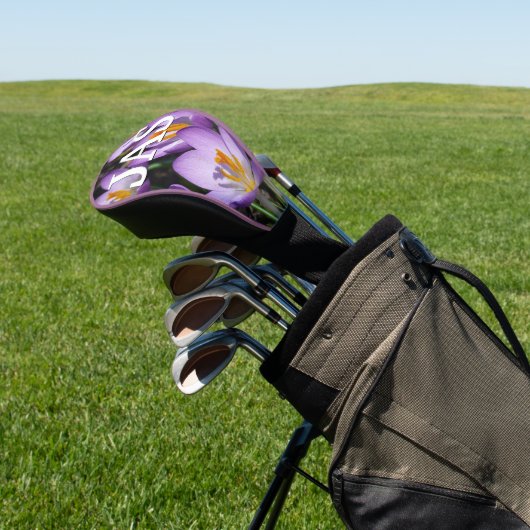 Sunny Paarse Crocuses Golfheadcover (Insitu)