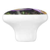 Sunny Paarse Crocuses Keramische Knop (Zijkant)