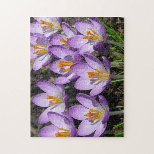 Sunny Paarse Crocuses Legpuzzel (Verticaal)