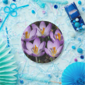 Sunny Paarse Crocuses Papieren Bordje (Feest)