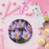 Sunny Paarse Crocuses Papieren Bordje (Feest)