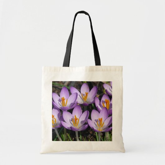 Sunny Paarse Crocuses Tote Bag (Voorkant)
