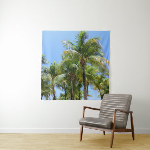 Sunny Palms Oasis #1 #tropisch #muur #kunst Wandkleed