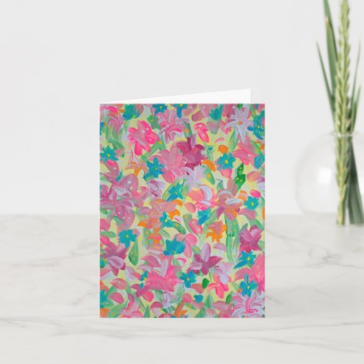 Sunny Pastel Floral Note Kaart (Voorkant)