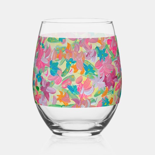 Sunny Pastel Wijnglas Zonder Voet (Voorkant)