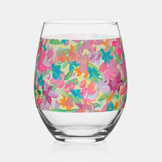 Sunny Pastel Wijnglas Zonder Voet (Achterkant)