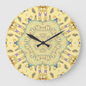 Sunny Pattern in Gentle Yellow Grote Klok (Voorkant)