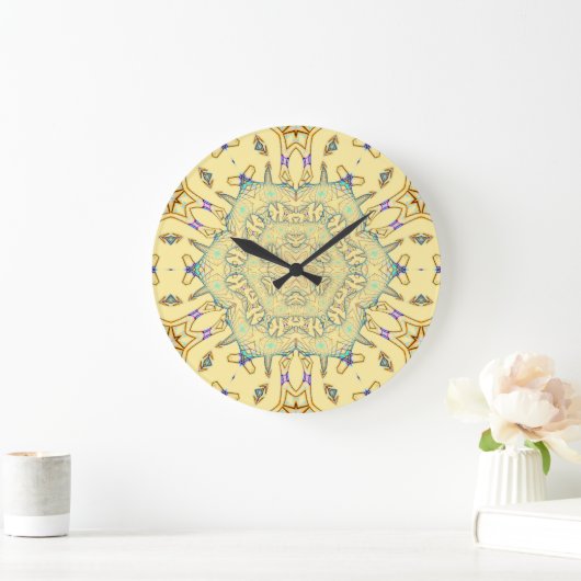 Sunny Pattern in Gentle Yellow Grote Klok (Huis)