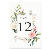 Sunny Peach Pink White Floral ingelijste tafel Kaa Kaart (Achterkant)