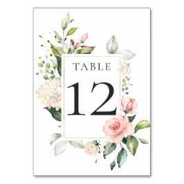 Sunny Peach Pink White Floral ingelijste tafel Kaa Kaart