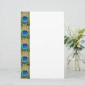 Sunny Peacock Feather Briefpapier (Staand voorkant)