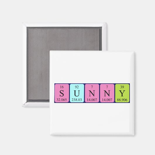Sunny Periodigtable Name Magnet (Voorkant / Achterkant)