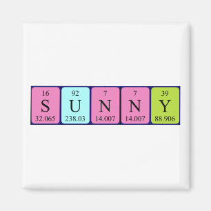 Sunny Periodigtable Name Magnet
