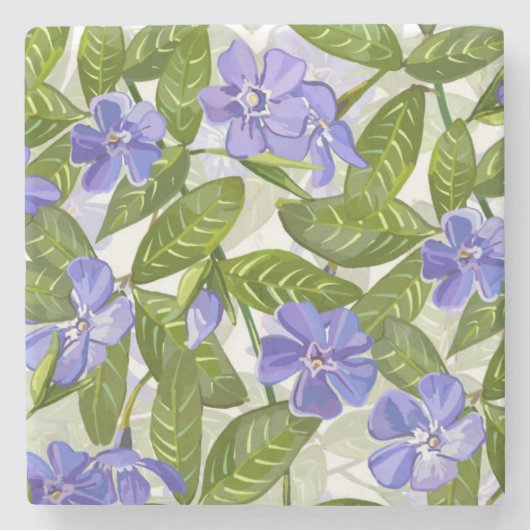 Sunny Periwinkle Days Pattern Stenen Onderzetter (Voorkant)