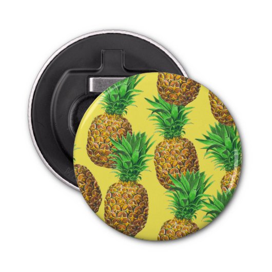 Sunny pineappels button flesopener (Voorkant)