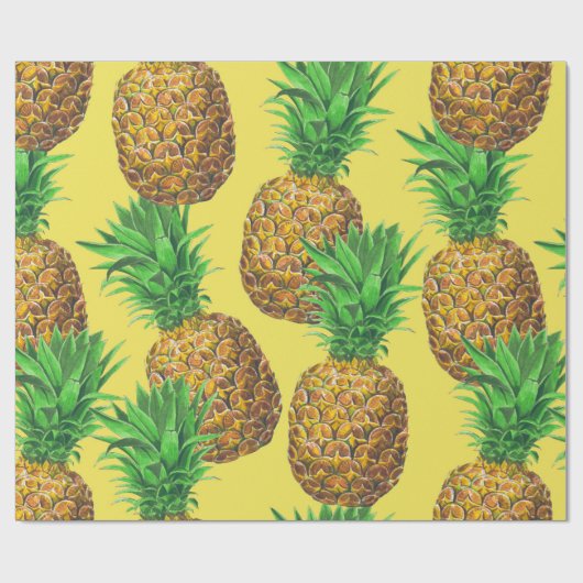 Sunny pineappels cadeaupapier (Vlak)
