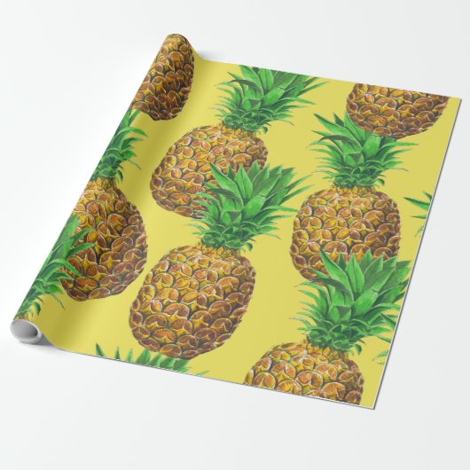 Sunny pineappels cadeaupapier (Uitgerold)