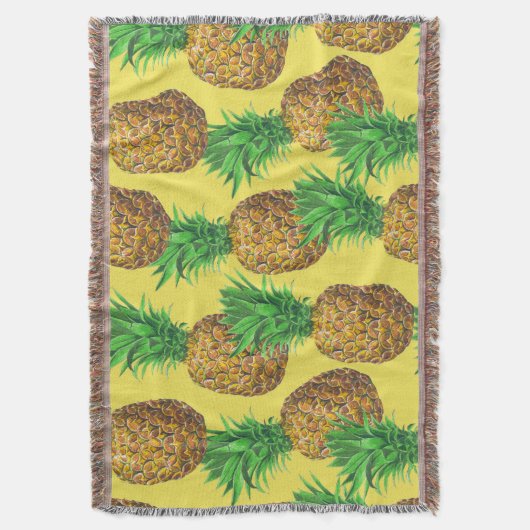 Sunny pineappels deken (Voorkant Verticaal)