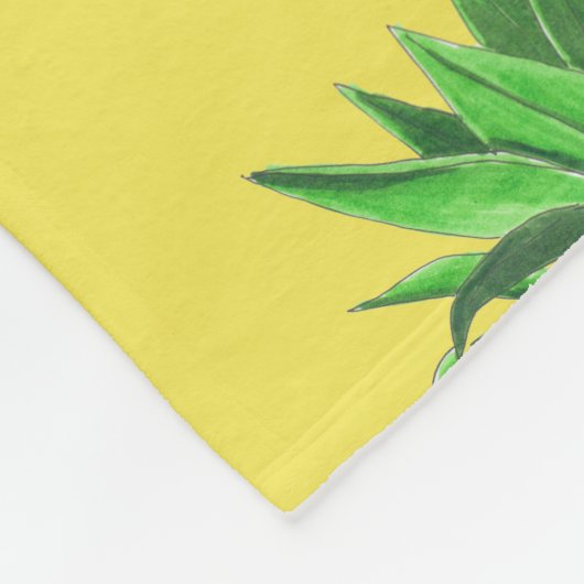 Sunny pineappels fleece deken (Hoek)
