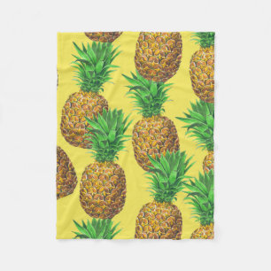 Sunny pineappels fleece deken