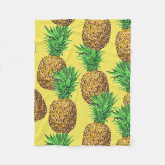 Sunny pineappels fleece deken (Voorkant)