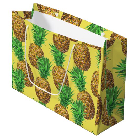 Sunny pineappels groot cadeauzakje (Voorkant Gekanteld)