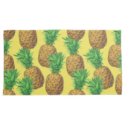 Sunny pineappels kussensloop (Voorkant-Rechts)