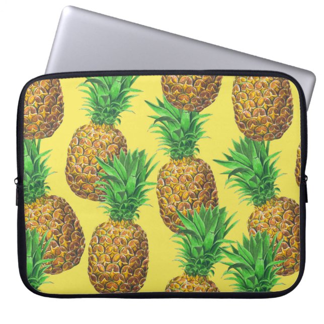 Sunny pineappels laptop sleeve (Voorkant)