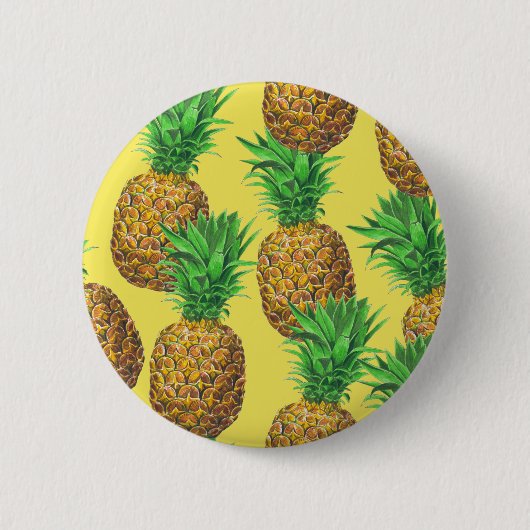 Sunny pineappels ronde button 5,7 cm (Voorkant)