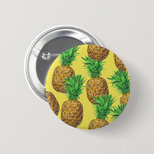 Sunny pineappels ronde button 5,7 cm (Voorkant /achterkant)