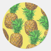 Sunny pineappels ronde sticker (Voorkant)