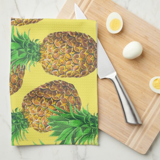 Sunny pineappels theedoek (Quarter Fold)