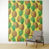 Sunny pineappels wandkleed (In situ)