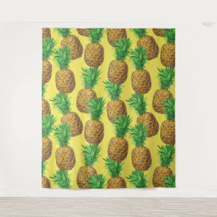 Sunny pineappels wandkleed