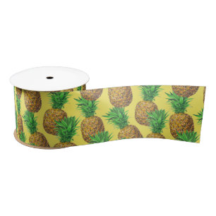 Sunny pineapples satin ribbon satijnen lint