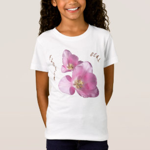 Sunny Pink Tulips Bloemenmeisje Babydoll T-shirt